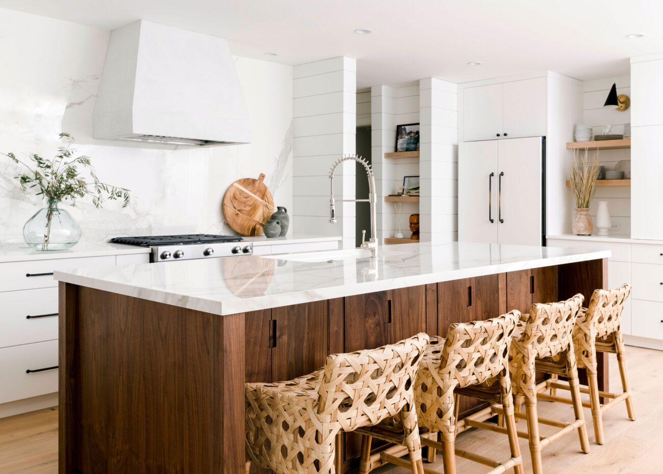 White Kitchen with Wood