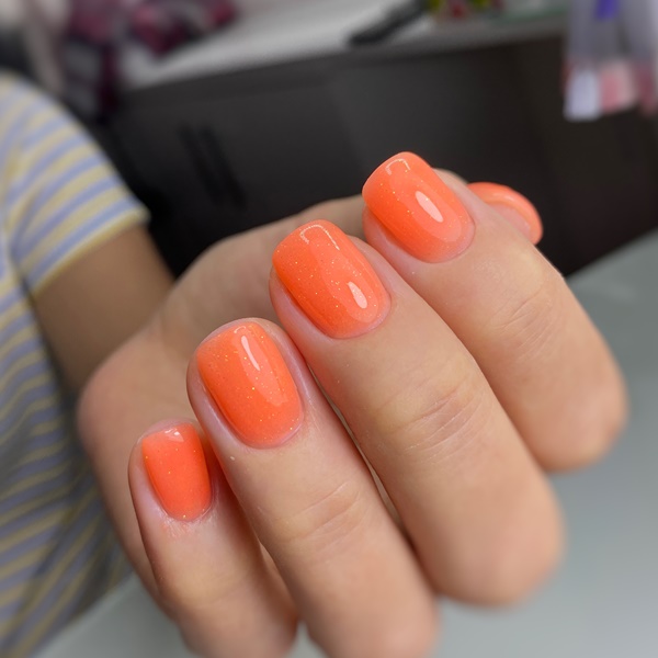 Unha Decorada Laranja Neon