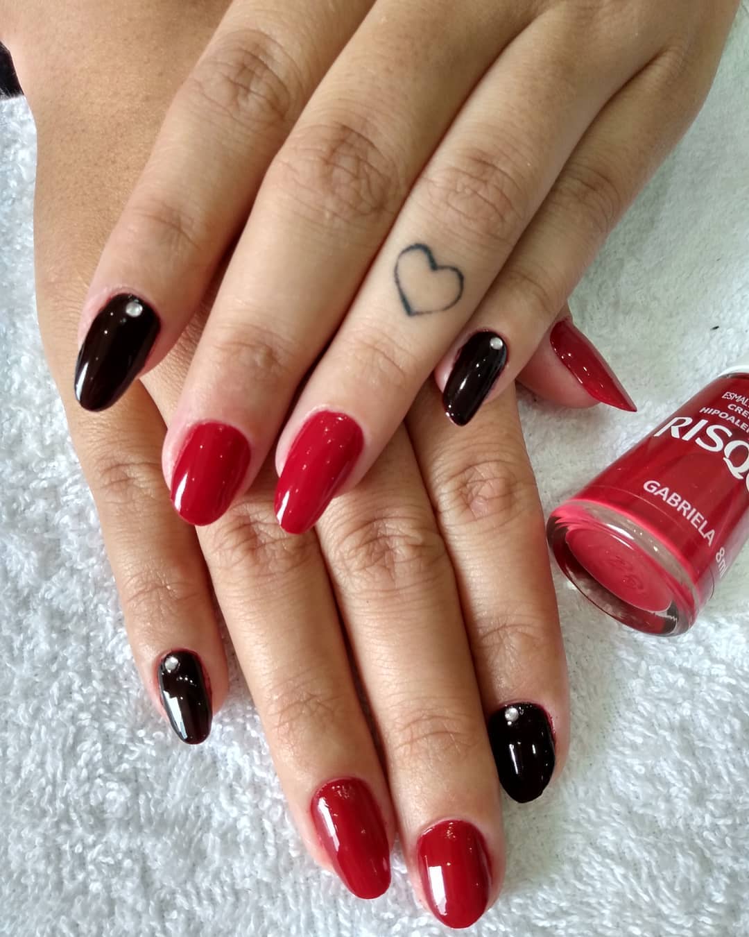 Unhas Decoradas Preto E Vermelho