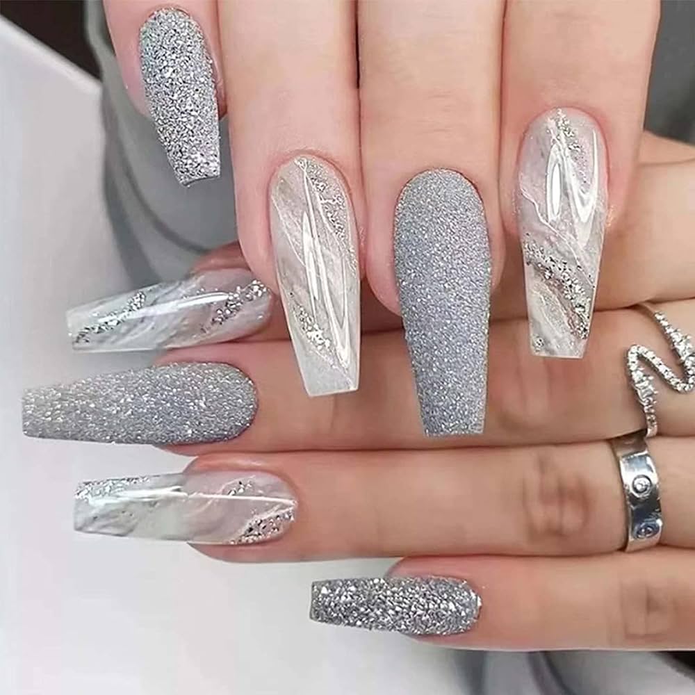 gray nail art