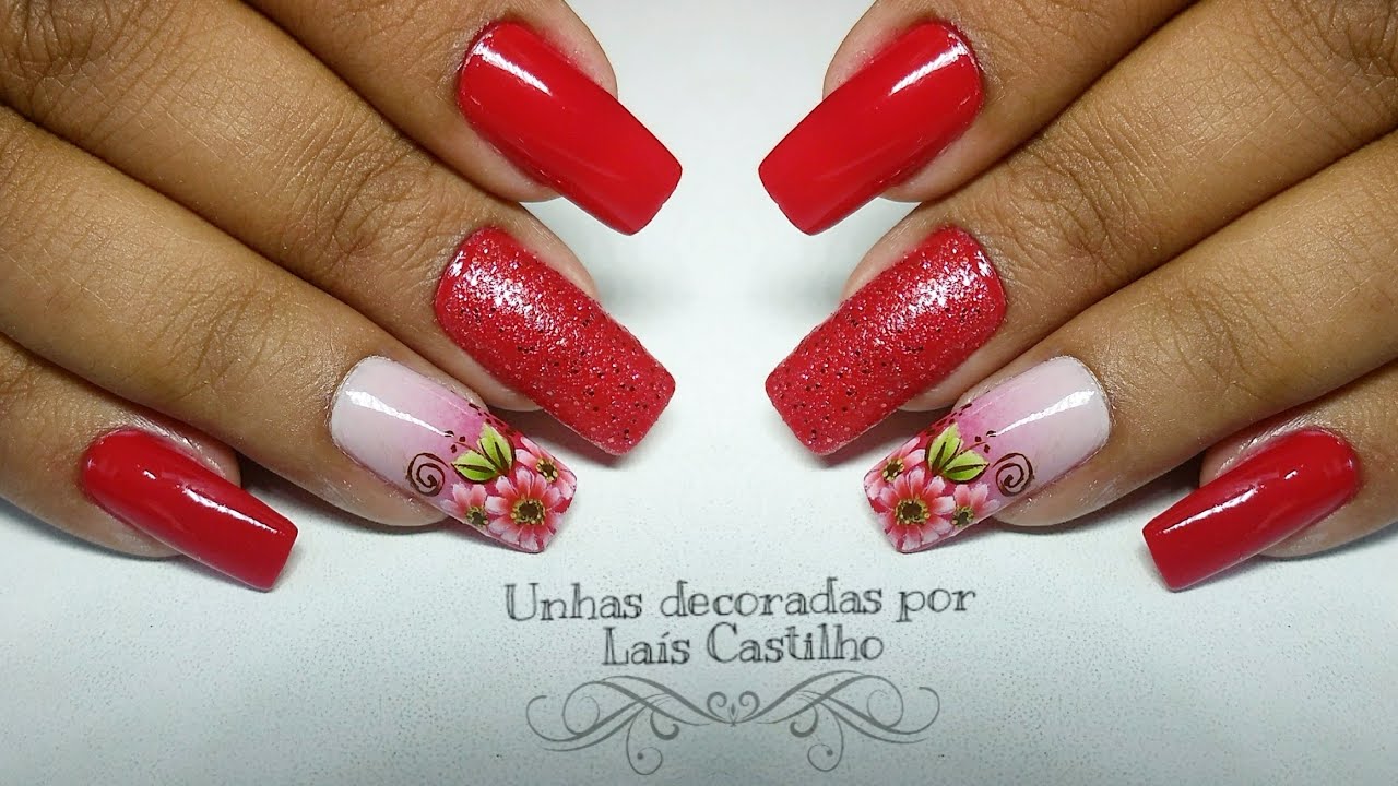 Unha Decorada Vermelho