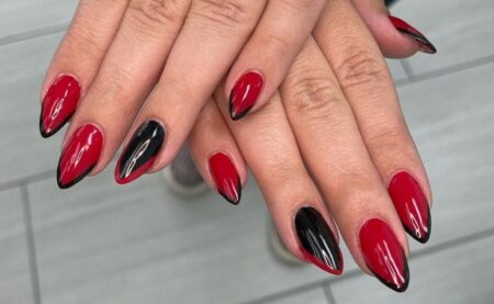 Unhas Decoradas Preto E Vermelho