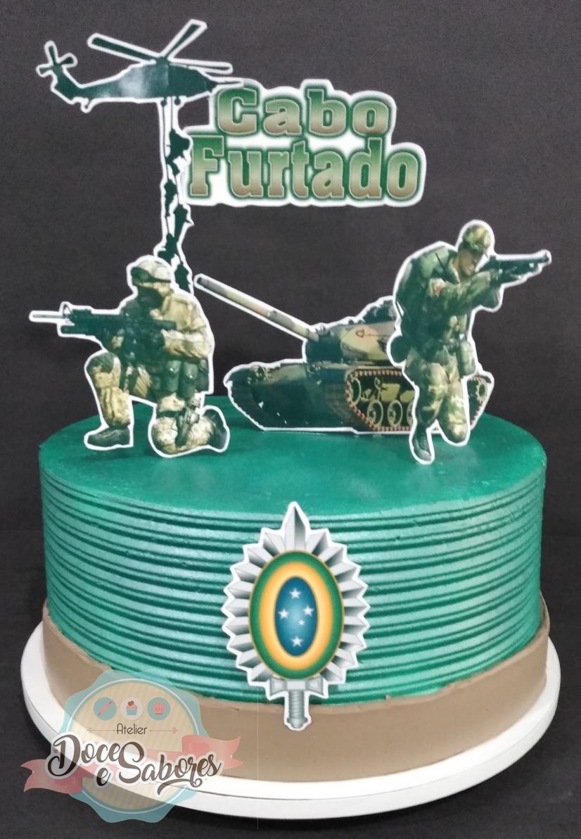 Bolo Decorado Exercito