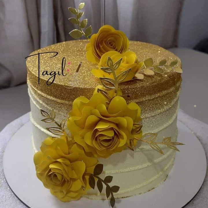 yellow feminine cake