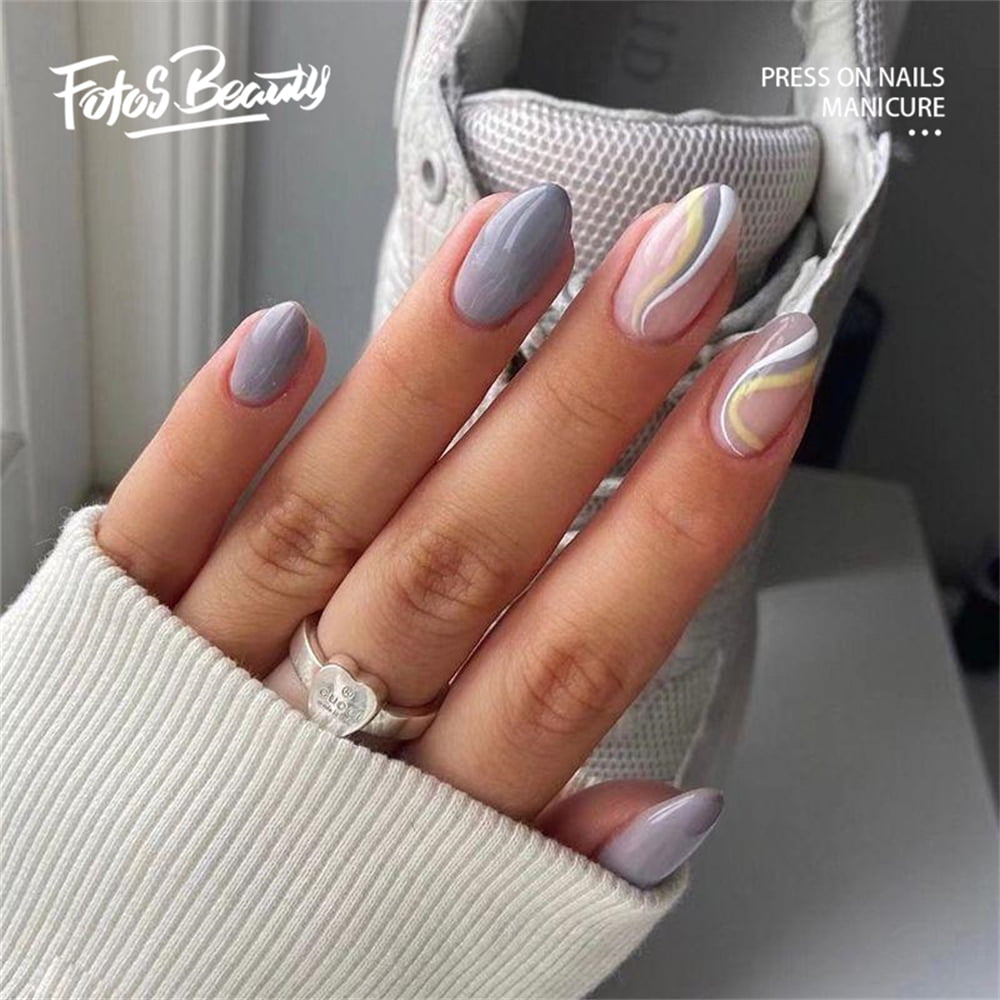 gray nail art