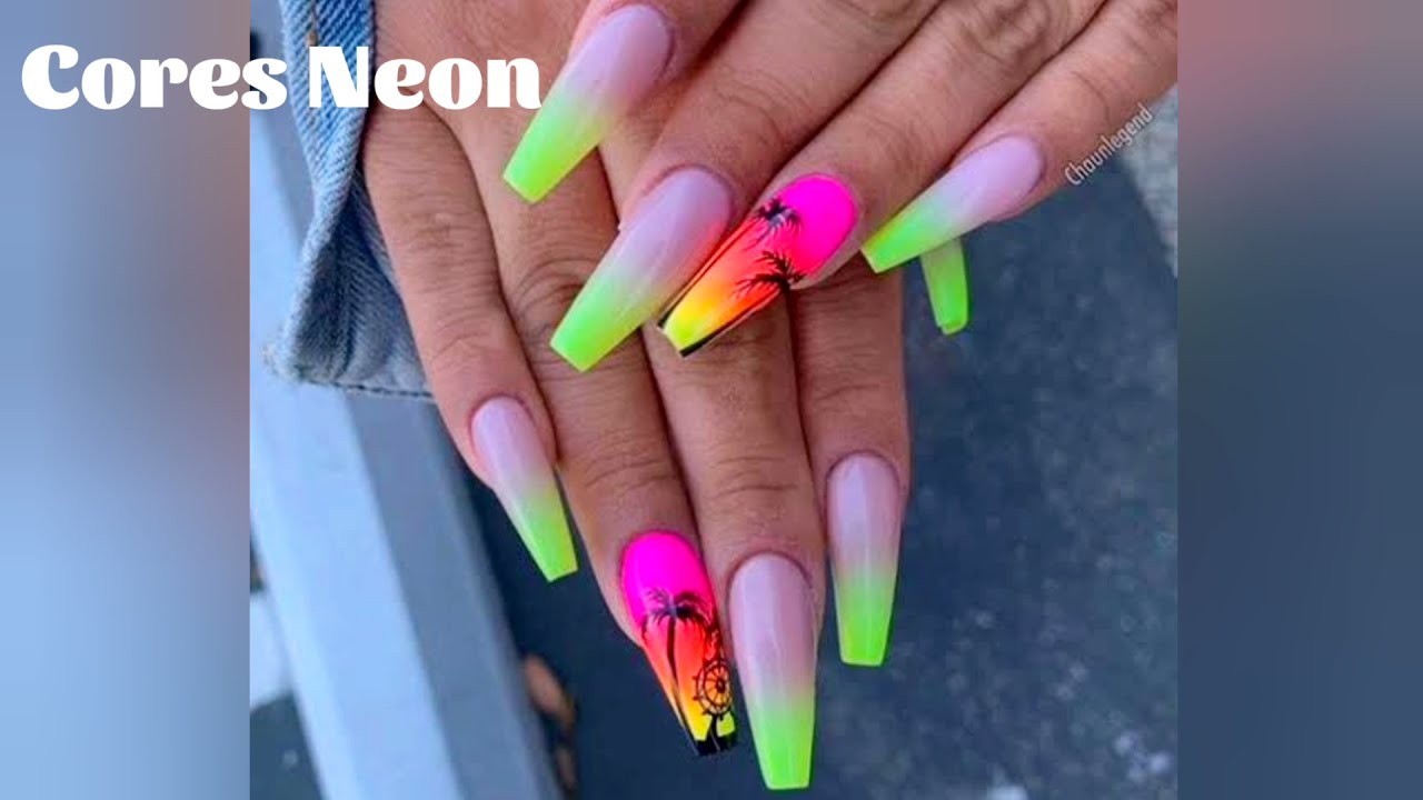 Unha Decorada Neon