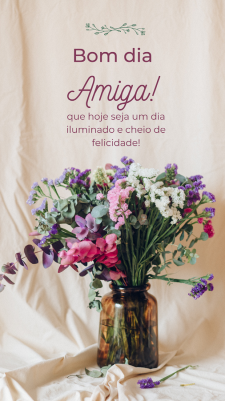 Bom Dia Amiga Com Flores