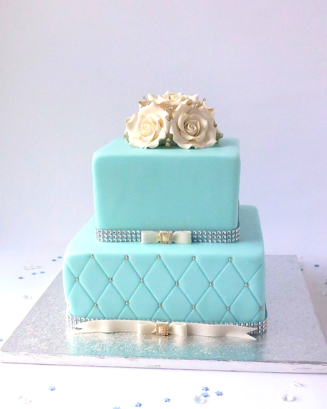 Tiffany Blue Decorated Cake