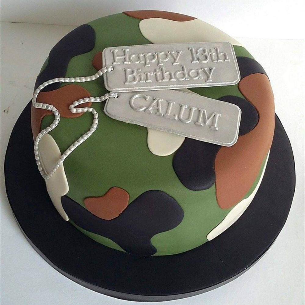 Military decorated cake