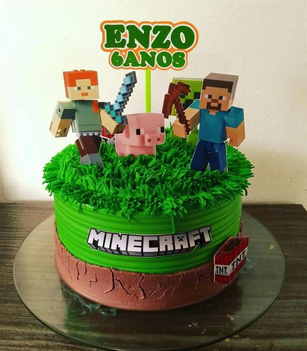 Bolo Decorado Minecraft