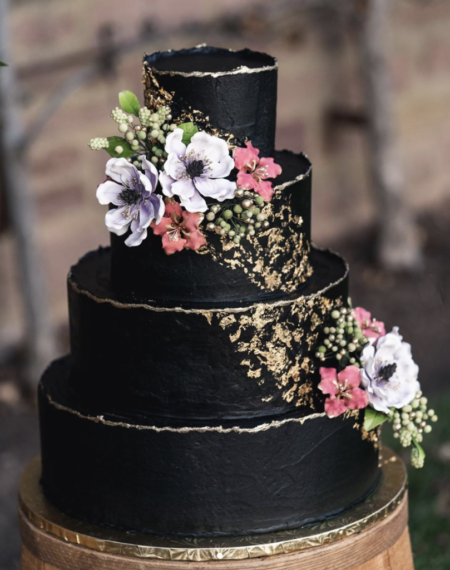 Black Decorated Cake