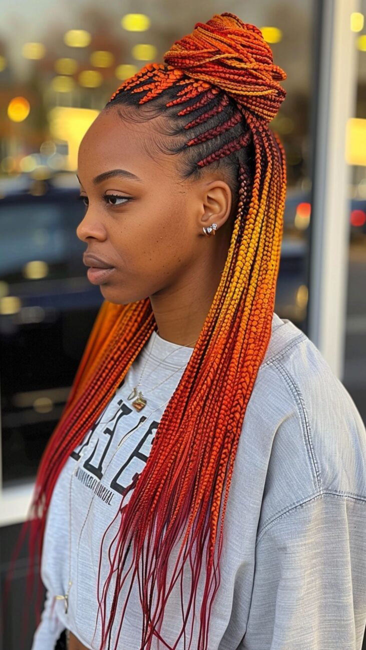 Ideas Box Braids Colored Look