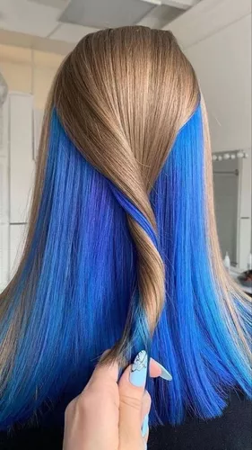 Blue Hair with Highlights