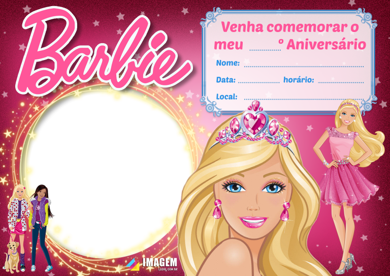 Convite para Festa da Barbie