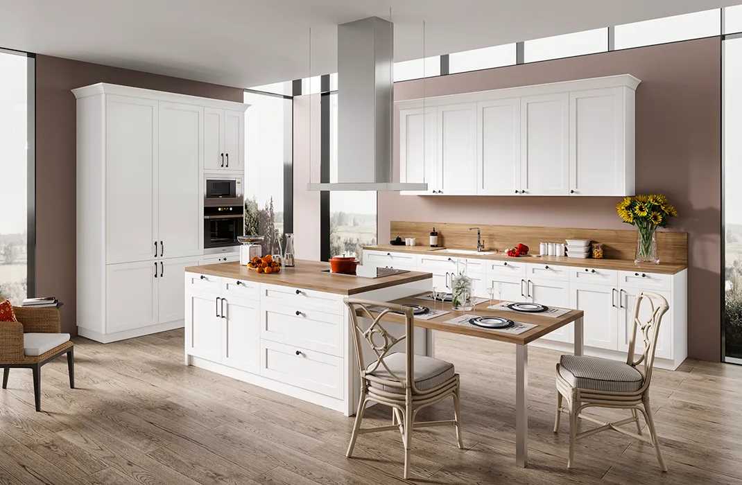 White Kitchen with Wood