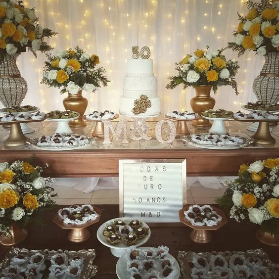 Decoracao Bodas De Ouro