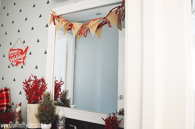 Christmas decorated bathroom