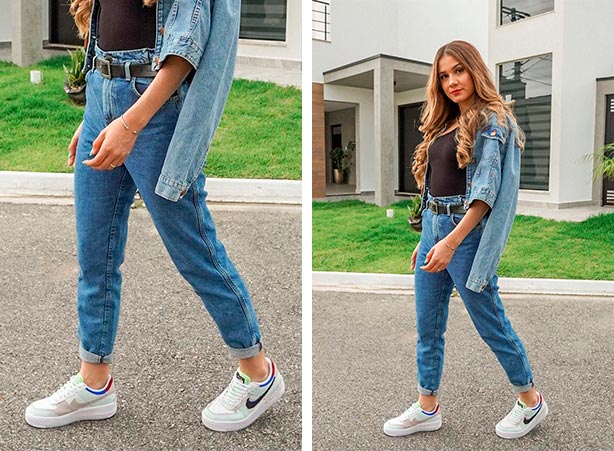 look com calça jeans feminino