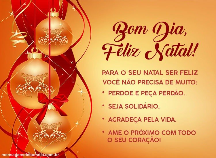 Mensagem de Bom Dia para o Natal