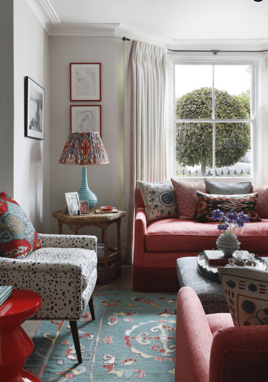 Living Room Decoration with Colorful Rug