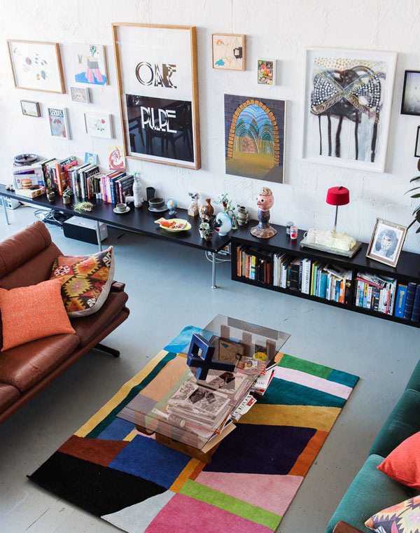 Living Room Decoration with Colorful Rug