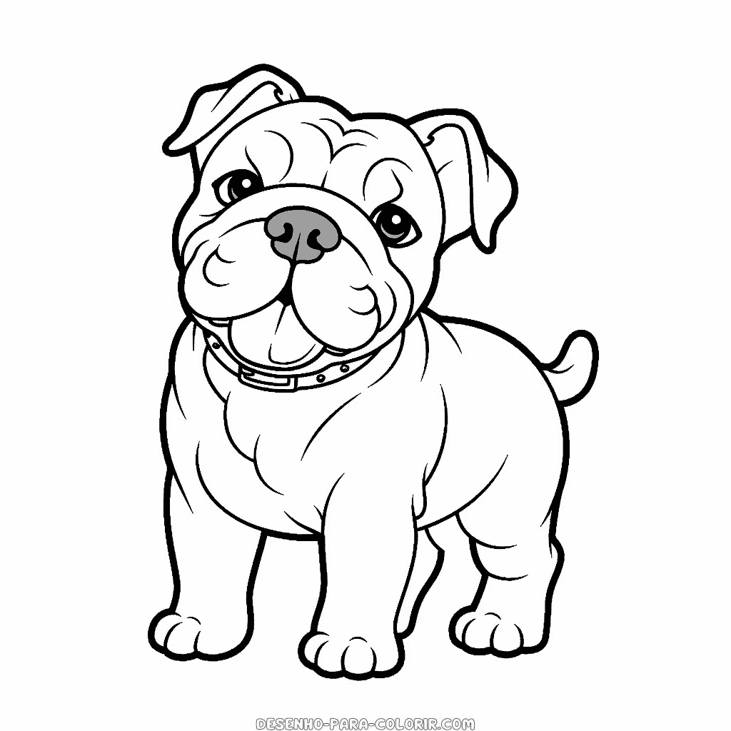 Desenho de Bulldog para Colorir