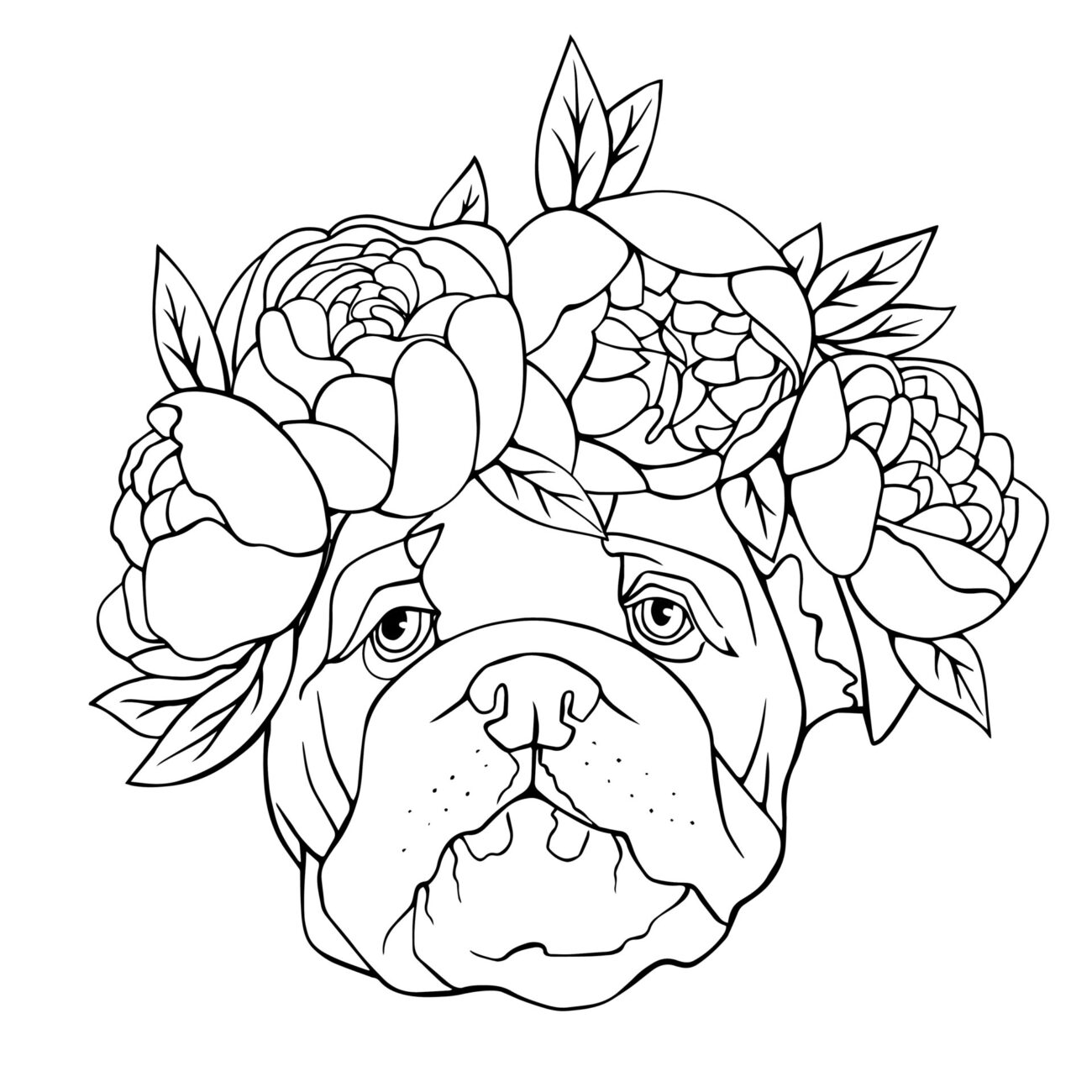 Desenho de Bulldog para Colorir