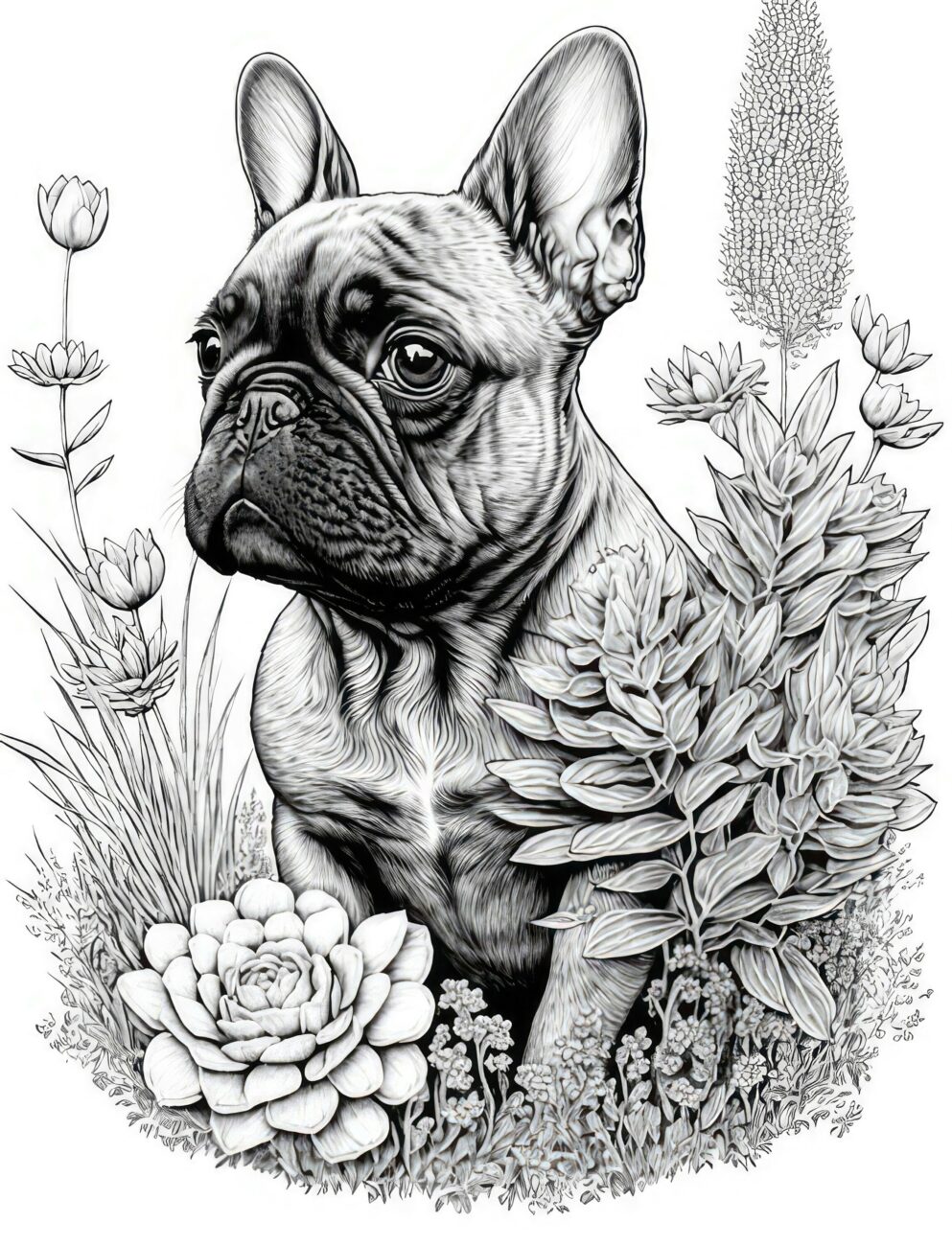 french bulldog coloring page