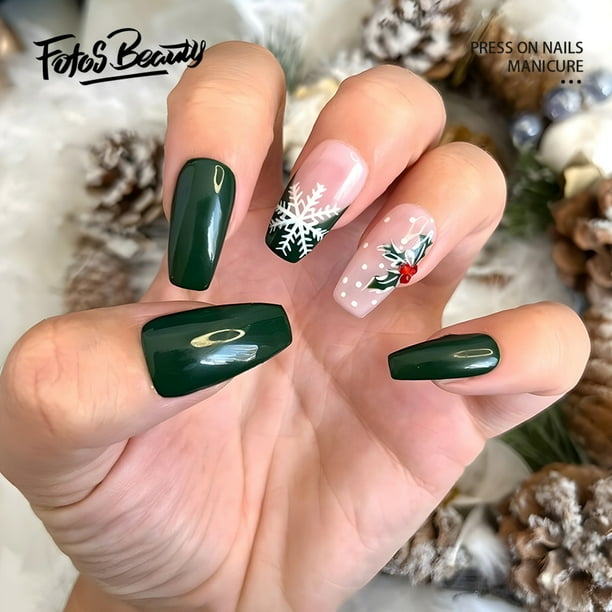 Green Decorated Nail