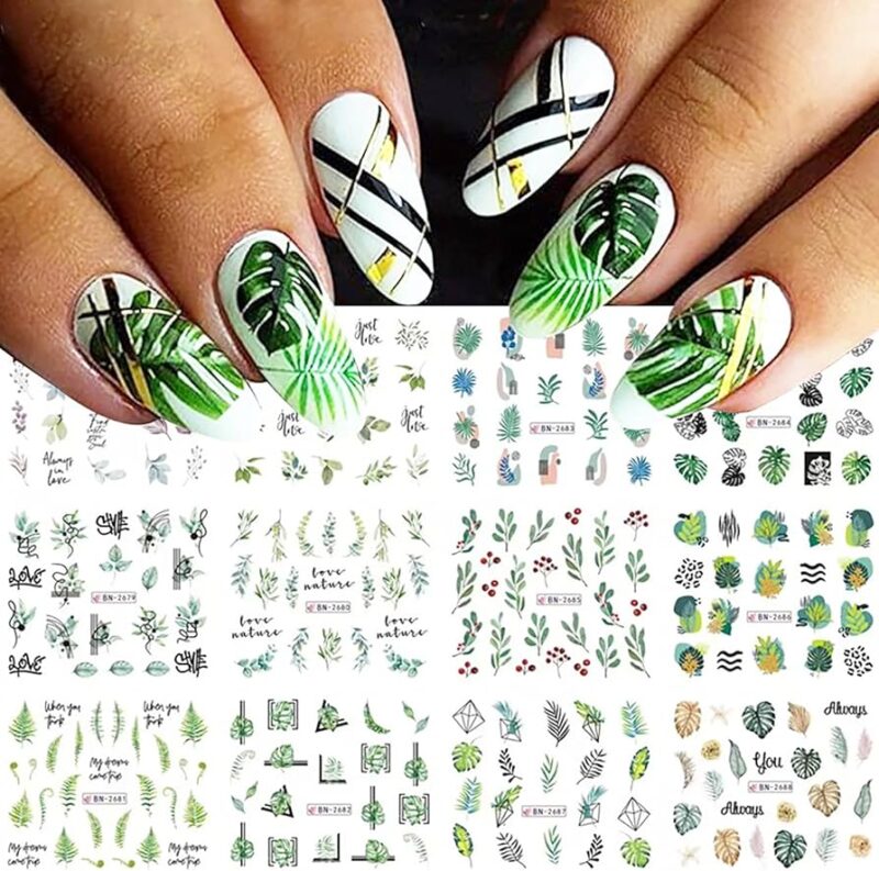 Green Decorated Nail