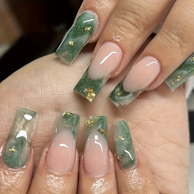 Green Decorated Nail