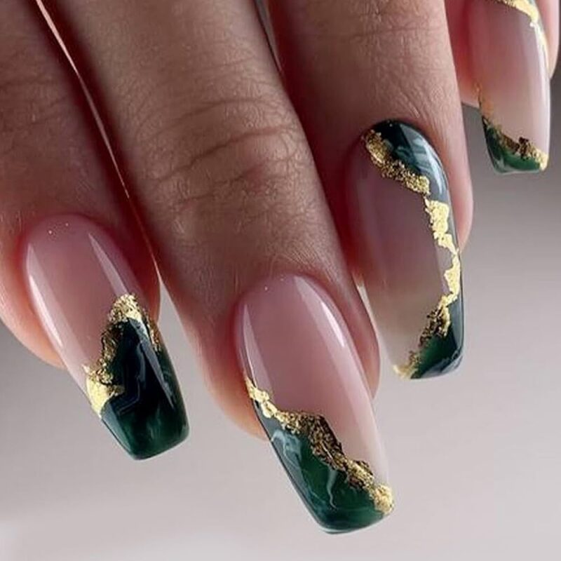 Green Decorated Nail