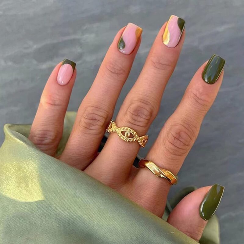 Green Decorated Nail