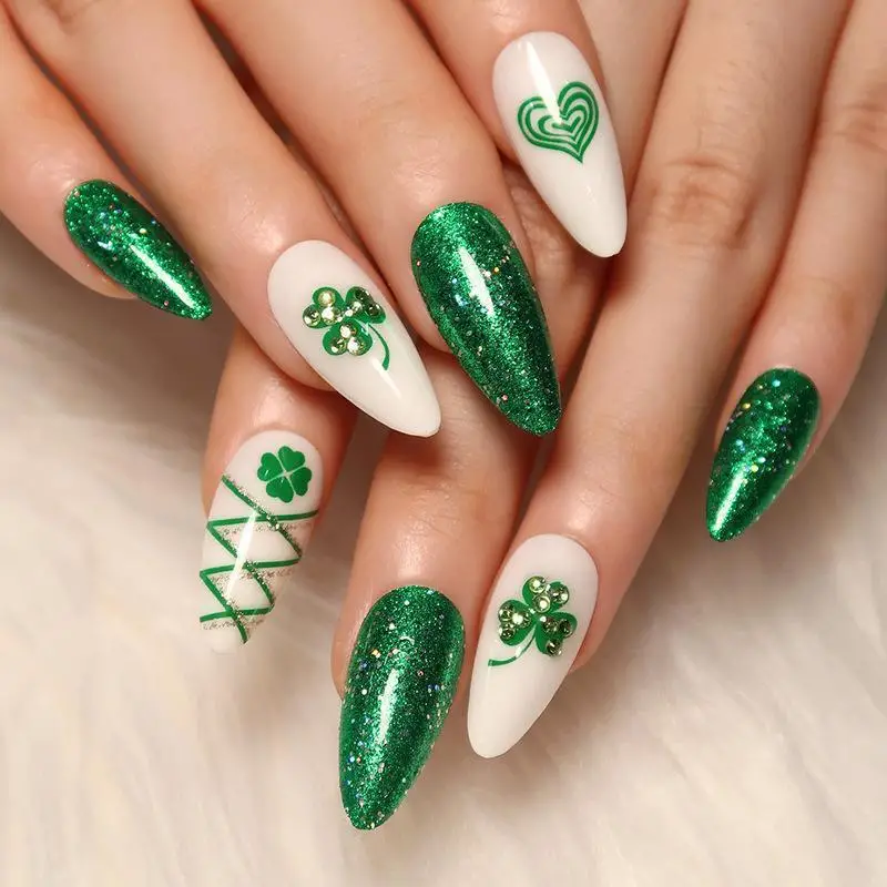 Green Decorated Nail