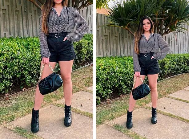 Look com Botas de Cano Curto