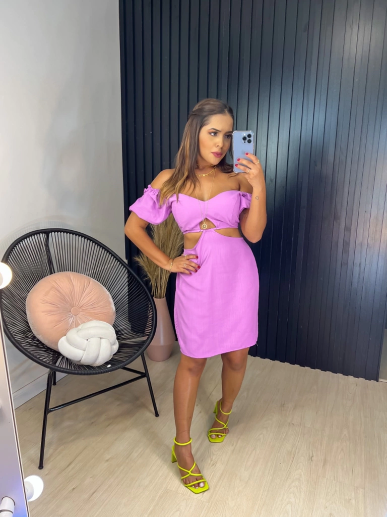 Look com Vestido Lilas