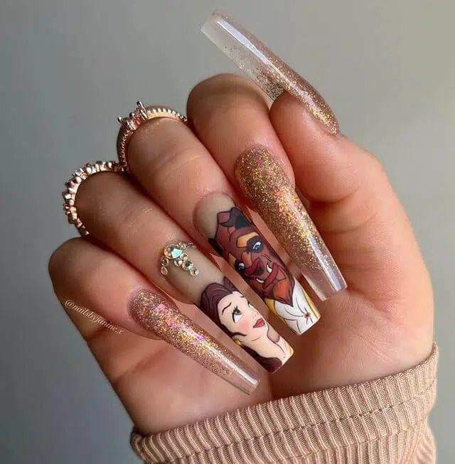 beauty and the beast nail art