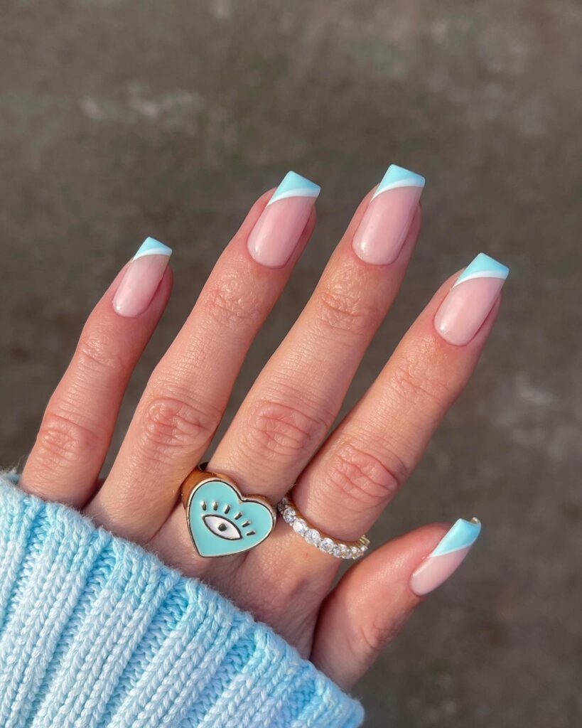 Turquoise Blue Nail Art