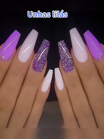 unhas-decoradas-lilas-e-branco