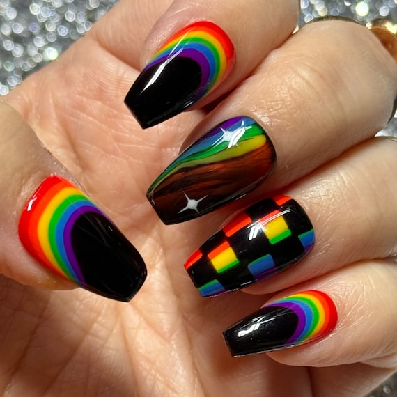 Rainbow Decorated Nails