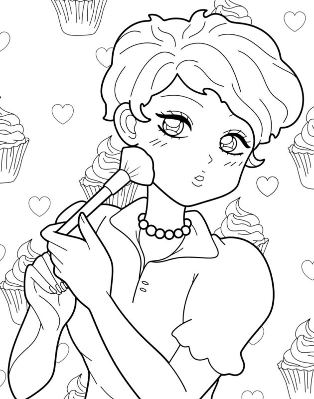 makeup coloring pages