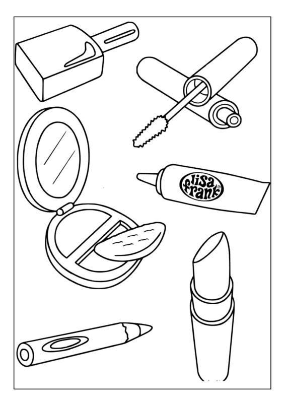 makeup coloring pages