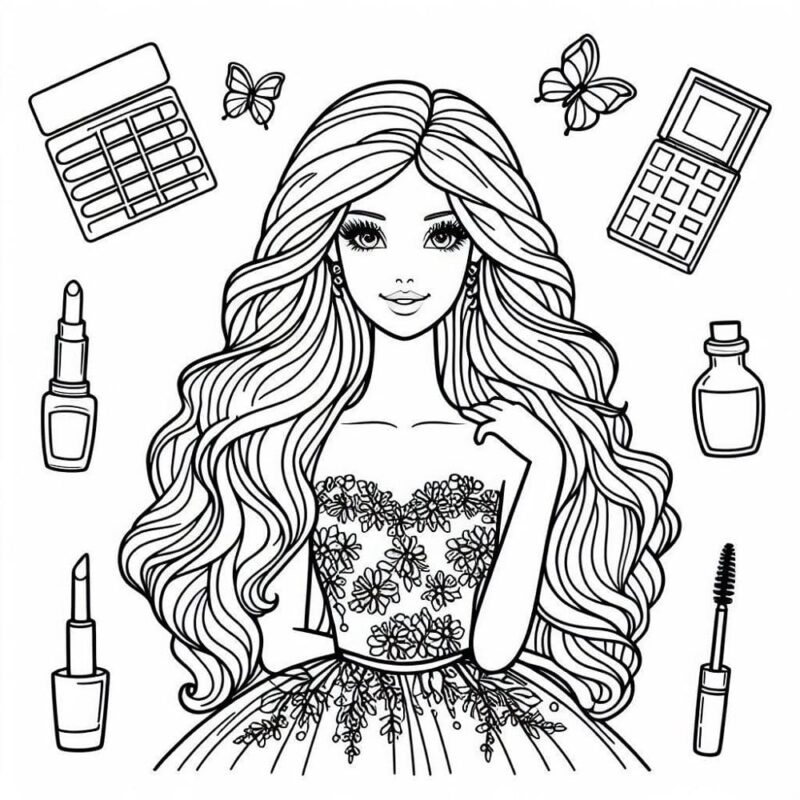 makeup coloring pages