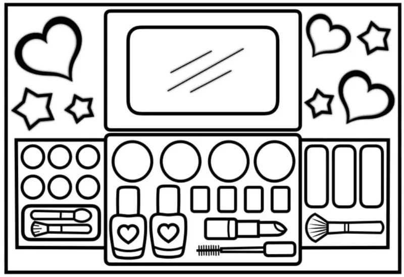 makeup coloring pages