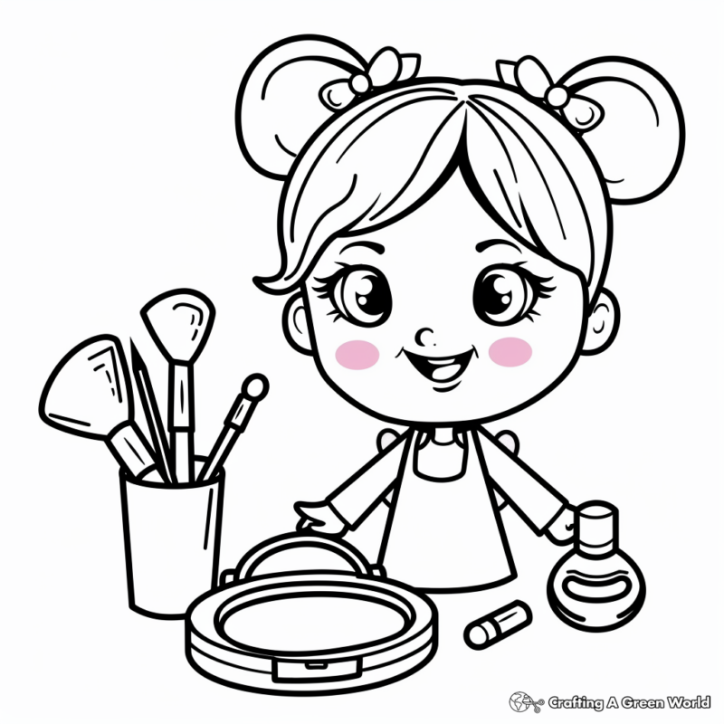 makeup coloring pages