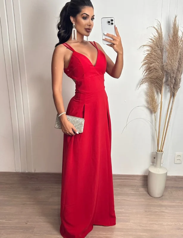 vestido vermelho longo