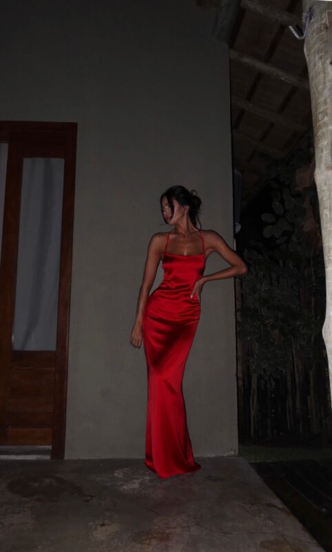 vestido vermelho longo