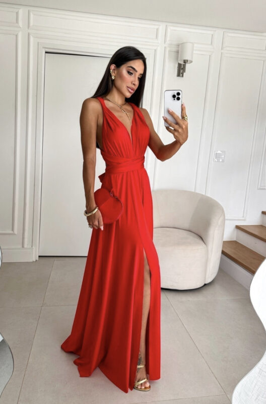 vestido vermelho longo