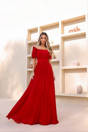 vestido vermelho longo