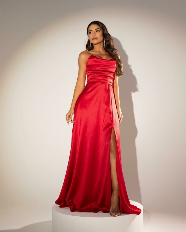 vestido vermelho longo